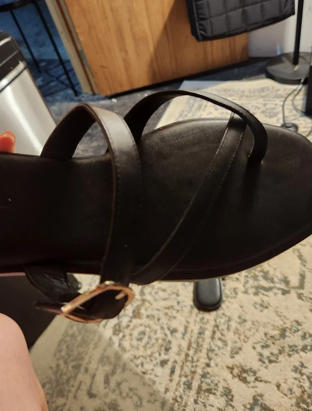 torrid Black Cross-Strap Slide Sandals with Buckle Size 8.5w